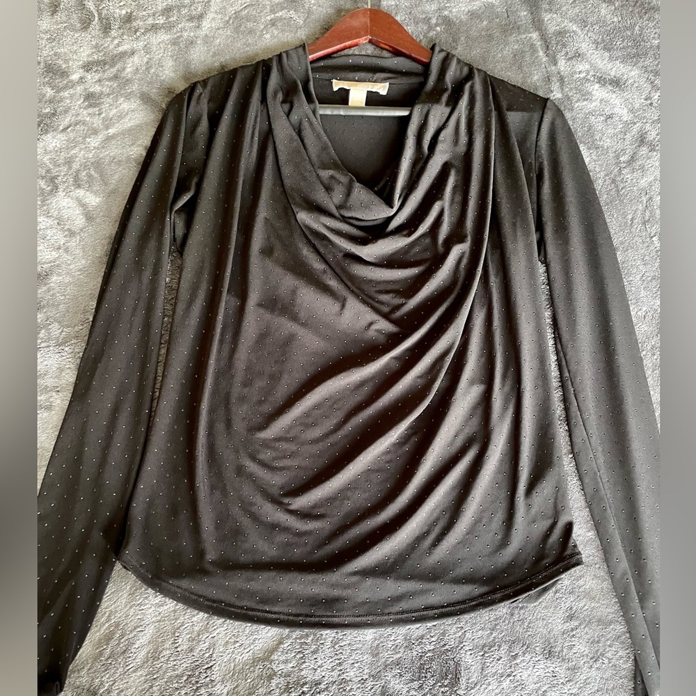 Michael Kors black long sleeve shirt with 3D dots size XS